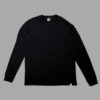 Black unisex long sleeve made from sustaible organic cotton and produced ethically paying a living wage.