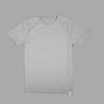 product shot of the front of a dark Grey unisex t-shirt made from sustainable organic cotton and produced ethically paying a living wage.