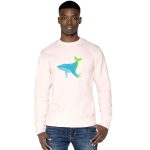 Organic Cotton Sweatshirt Mens Womens Unisex Pink Whale Design